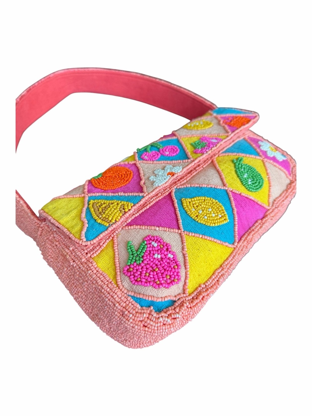 Viral America & Beyond Beaded Colorful Pink Fruit Bag NWT Marshalls TJMaxx - Picture 9 of 11